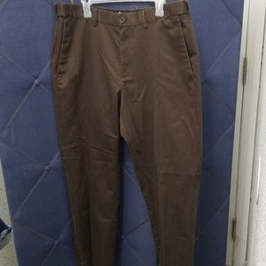 Brown twill men's pants, Haggar, 36 x 29